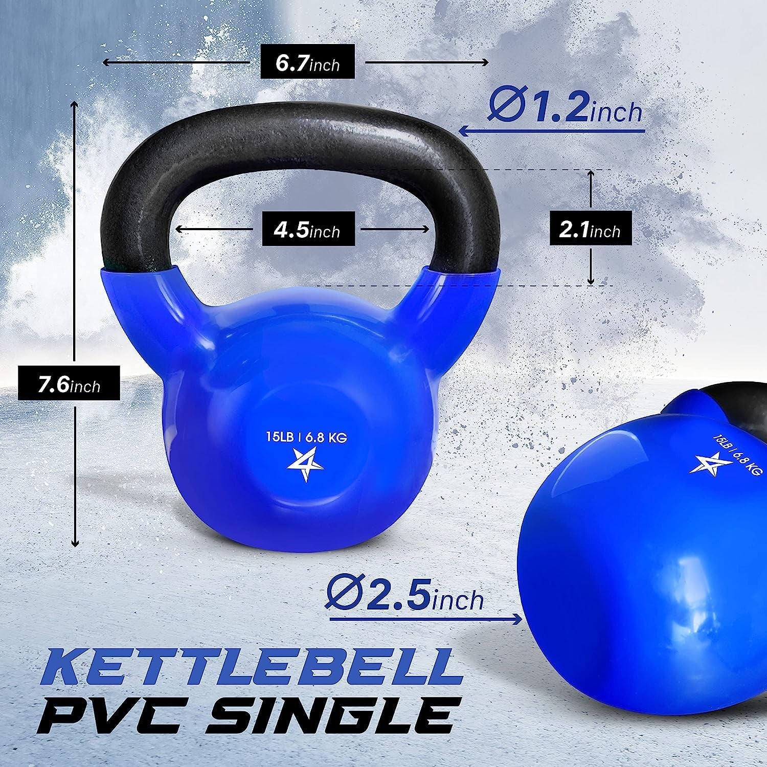 Kettlebells Set - Durable Vinyl Coated Cast Iron for Strength Training, Full Body Workouts, and Gym Exercises (5-65Lbs)