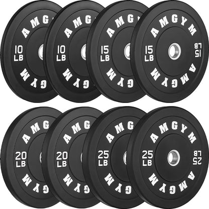 Steel Weight Plates Free Weights Bumper Plates 10-500Lbs Rubber Coated 2 Inch Barbell Weight Sets Home Gym Bumper Plates Sets for Strength Training & Weight Lifting