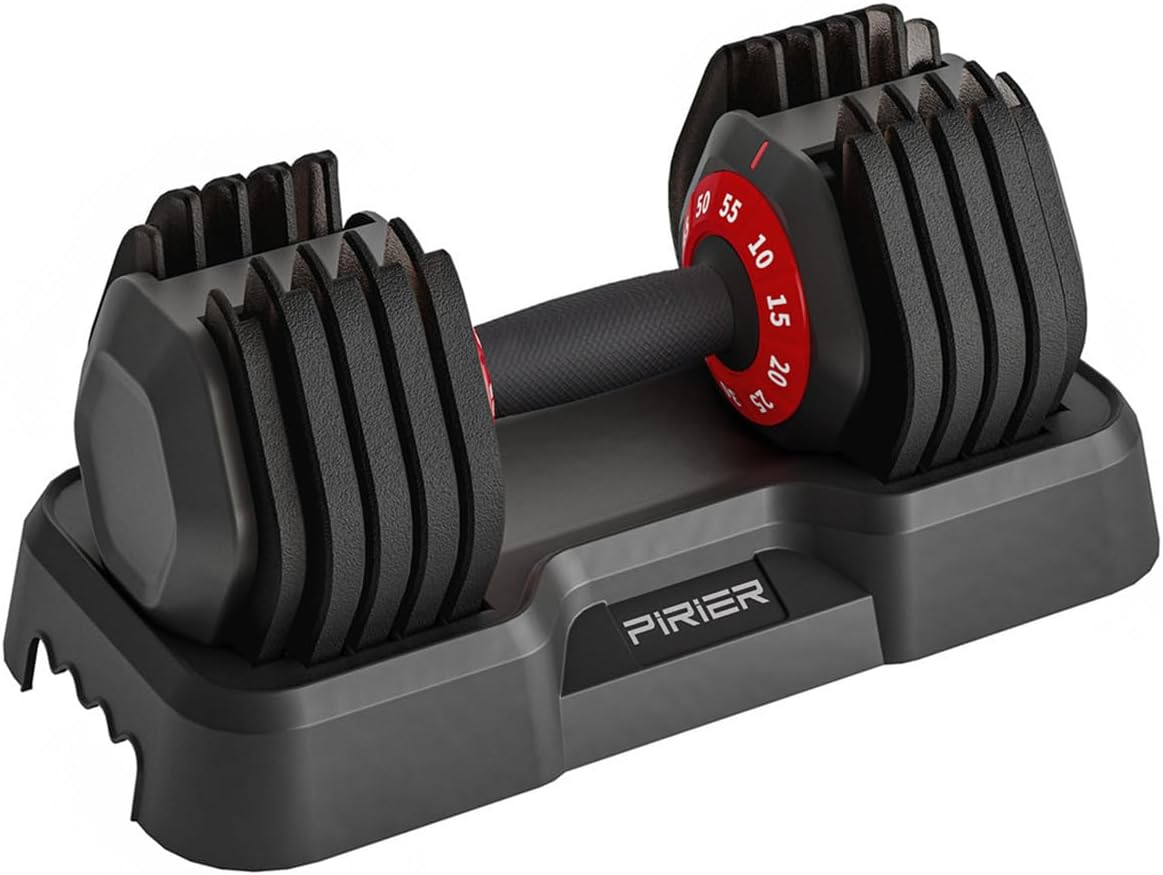 Adjustable Dumbbell 55LB Single Dumbbell 10 Weight Options, Anti-Slip Metal Handle, Ideal for Home Workout Equipment