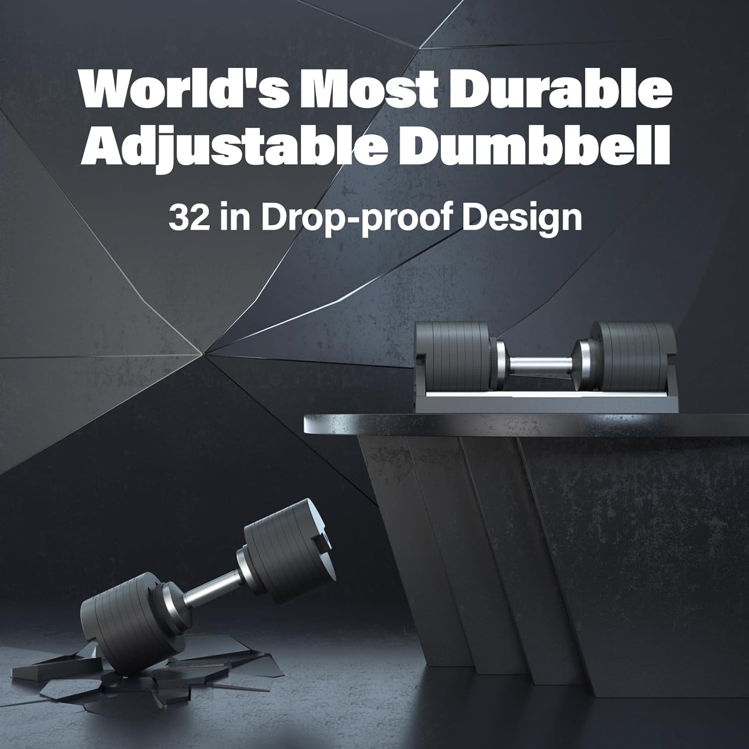 AD80 Drop Resistance 80 Lbs Adjustable Dumbbell Set- Exhaustion Training Weights Adjustable Dumbbells- Cast Iron Plates, Iron Cradle, Anti-Slip Metal Handle, Fast Adjust, Compact Design