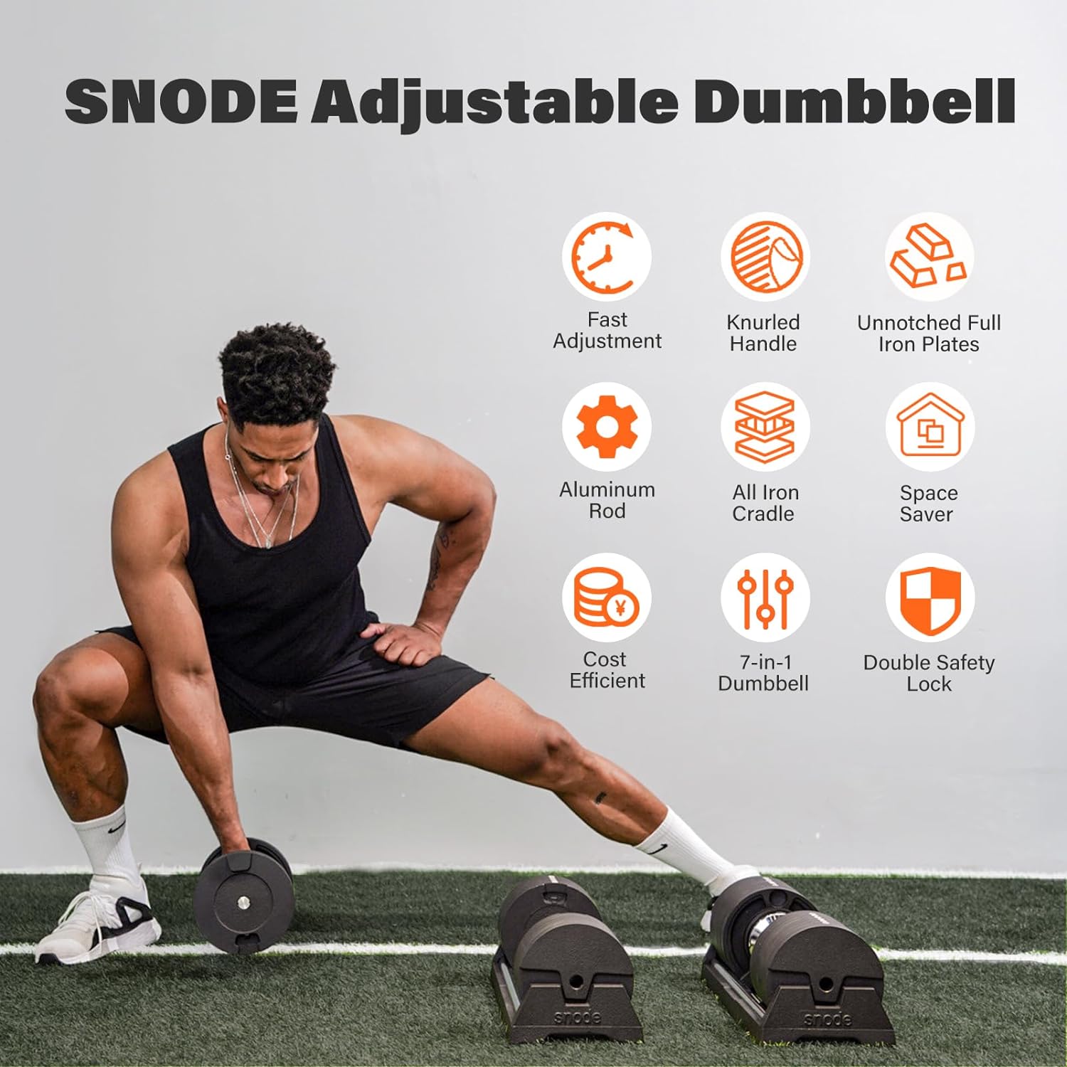 AD80 Drop Resistance 80 Lbs Adjustable Dumbbell Set- Exhaustion Training Weights Adjustable Dumbbells- Cast Iron Plates, Iron Cradle, Anti-Slip Metal Handle, Fast Adjust, Compact Design