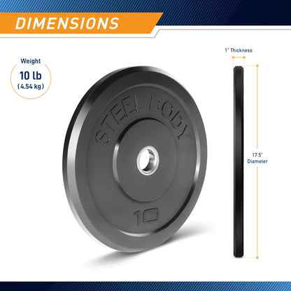 Olympic Rubber Bumper Weight Plate - 10 Lb. / 25 Lb. / 35 Lb. / 45 Lb. Workout Weights