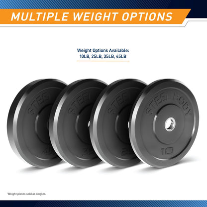 Olympic Rubber Bumper Weight Plate - 10 Lb. / 25 Lb. / 35 Lb. / 45 Lb. Workout Weights