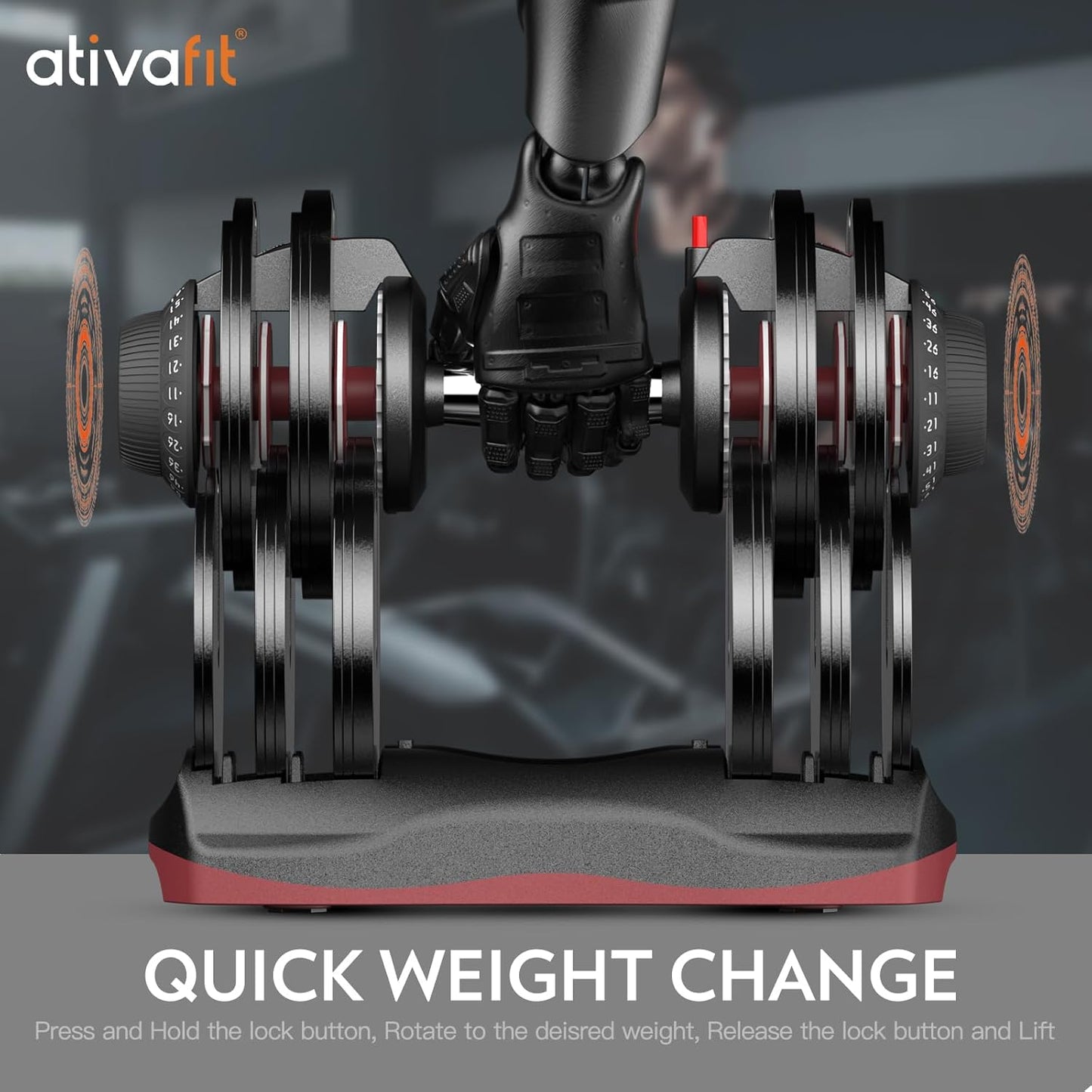 27.5 LBS/66LBS/88LBS Adjustable Dumbbell Set with Anti-Slip Handle 12 in 1 Quick Dial Adjustment Weights with Safety Locking Button Space Saving Strength Training for Full Body Home Gym Workout