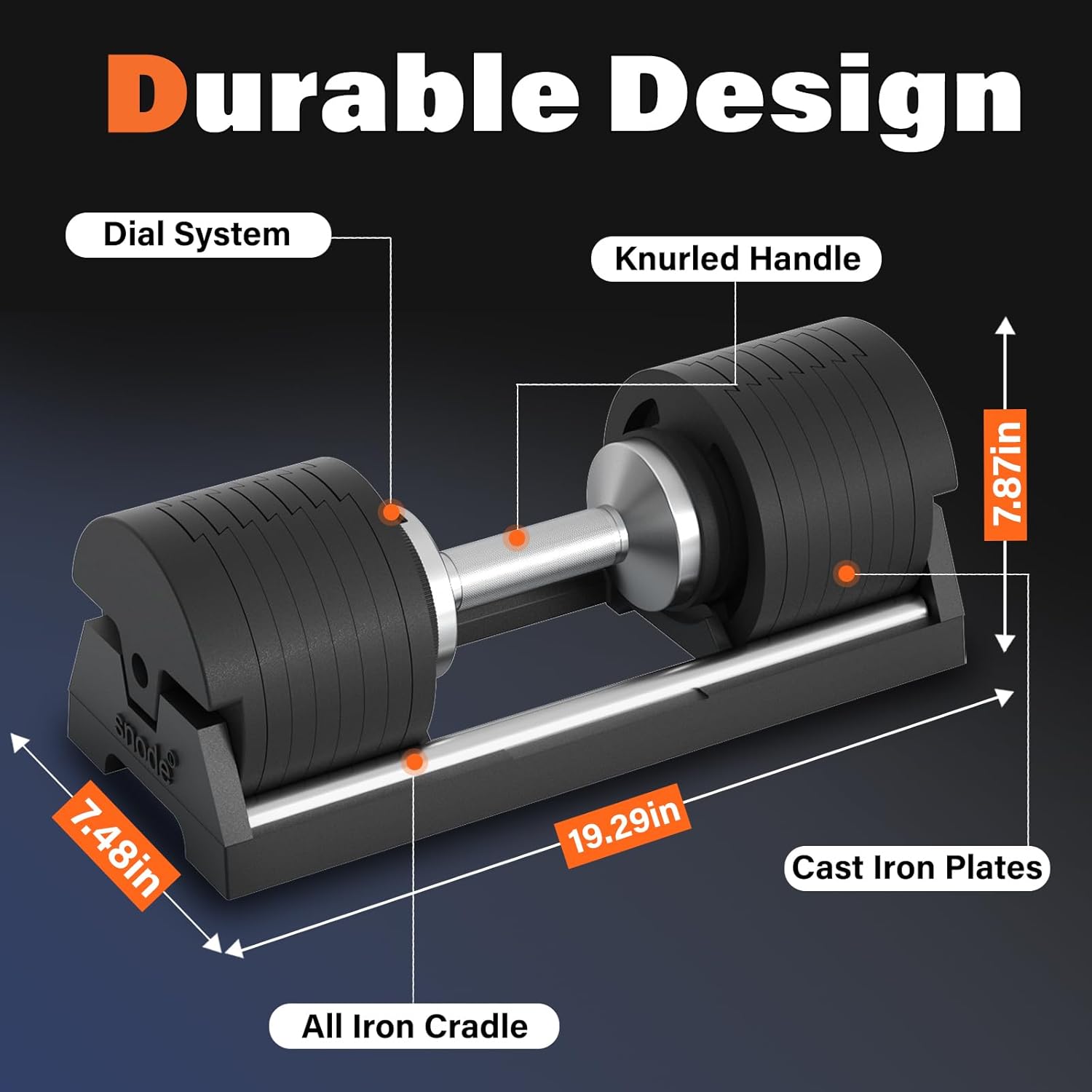 AD80 Drop Resistance 80 Lbs Adjustable Dumbbell Set- Exhaustion Training Weights Adjustable Dumbbells- Cast Iron Plates, Iron Cradle, Anti-Slip Metal Handle, Fast Adjust, Compact Design