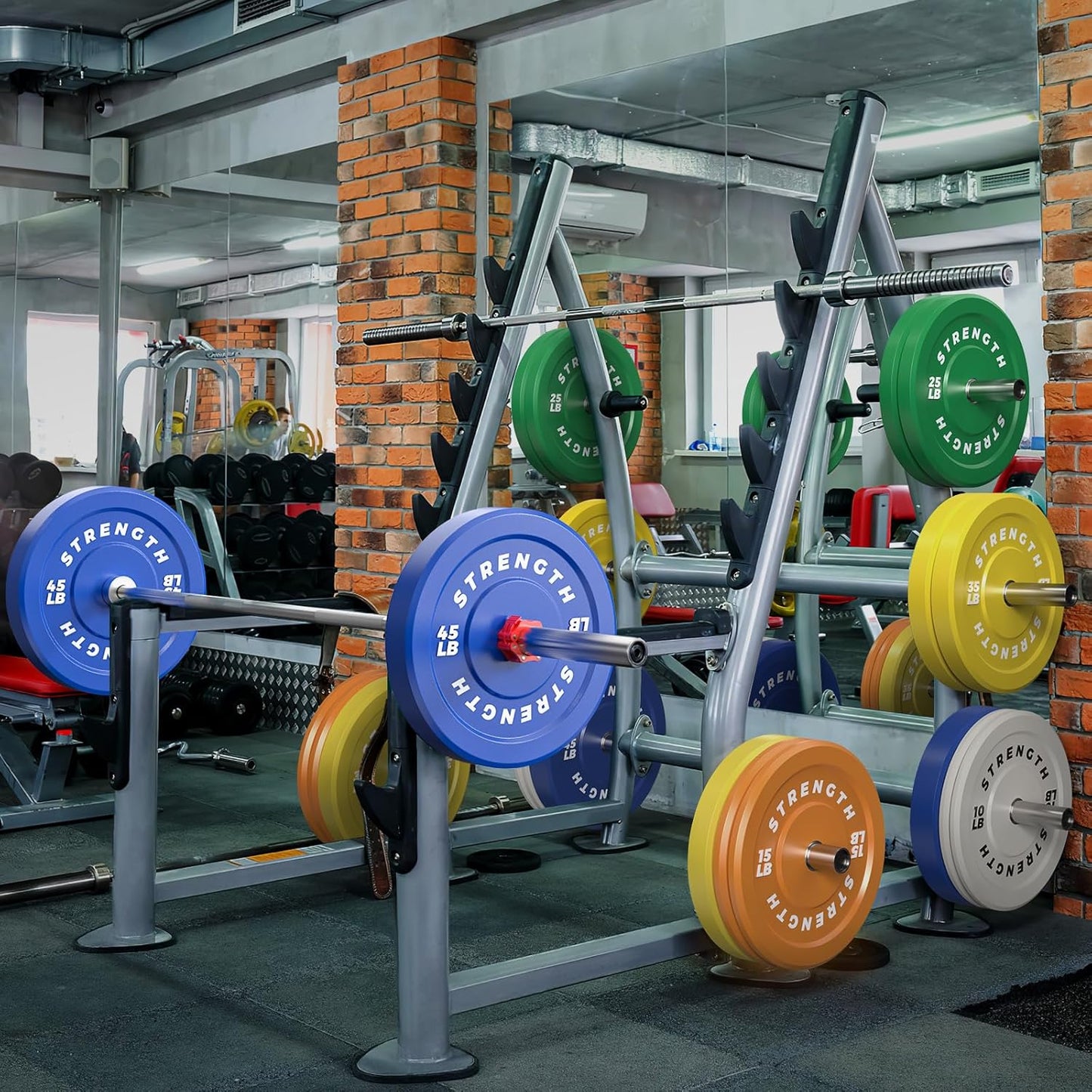 Color Olympic Bumper Plates - Durable Rubber Weights with Metal Insert, Perfect for Strength Training and Fitness Workouts