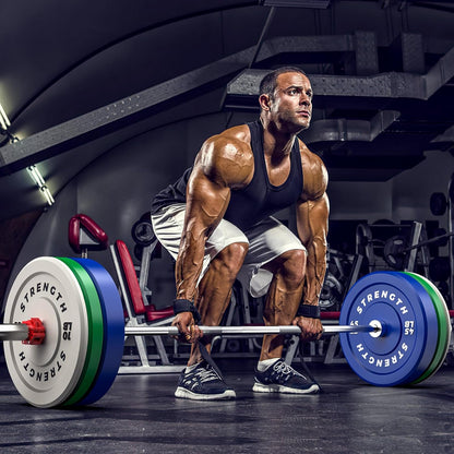 Color Olympic Bumper Plates - Durable Rubber Weights with Metal Insert, Perfect for Strength Training and Fitness Workouts