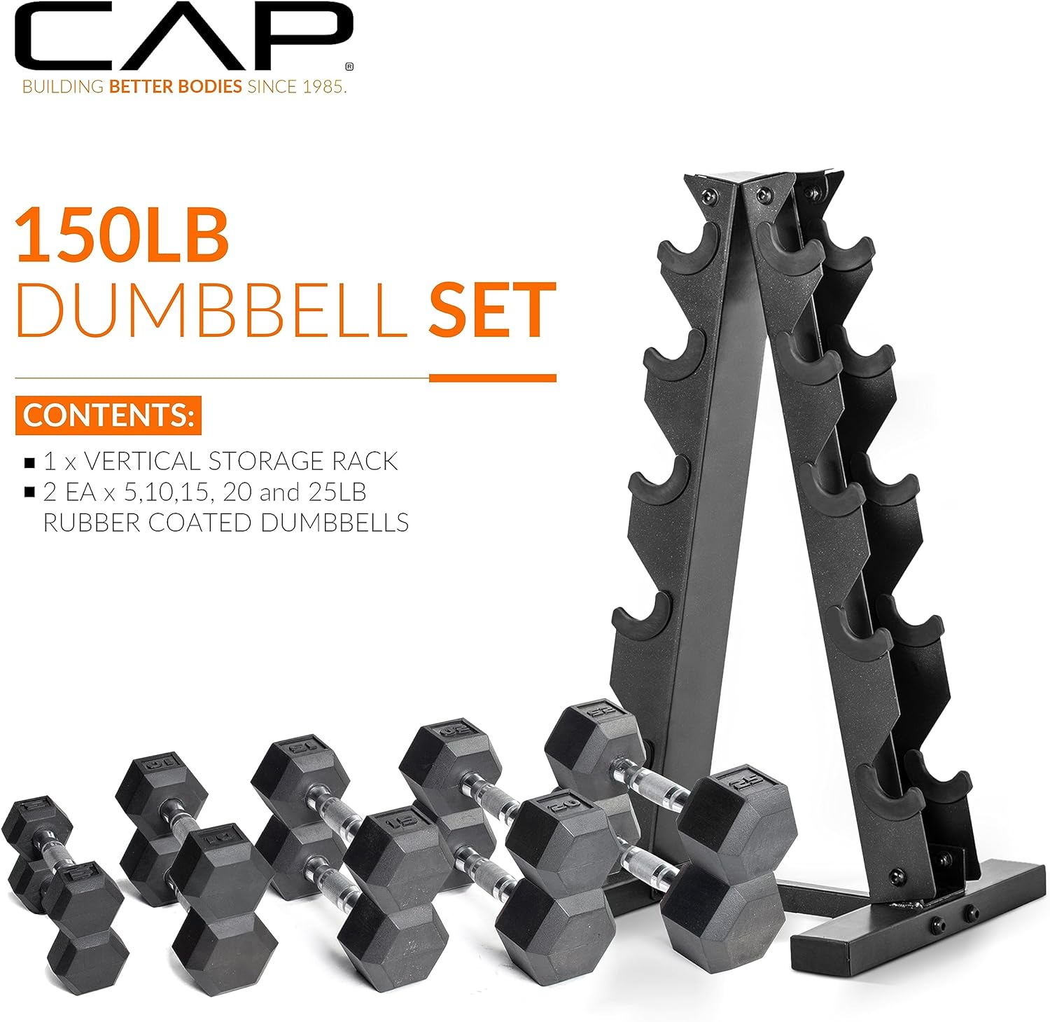 Dumbbell Set with Rack | Multiple Options in 150Lbs and 210Lbs