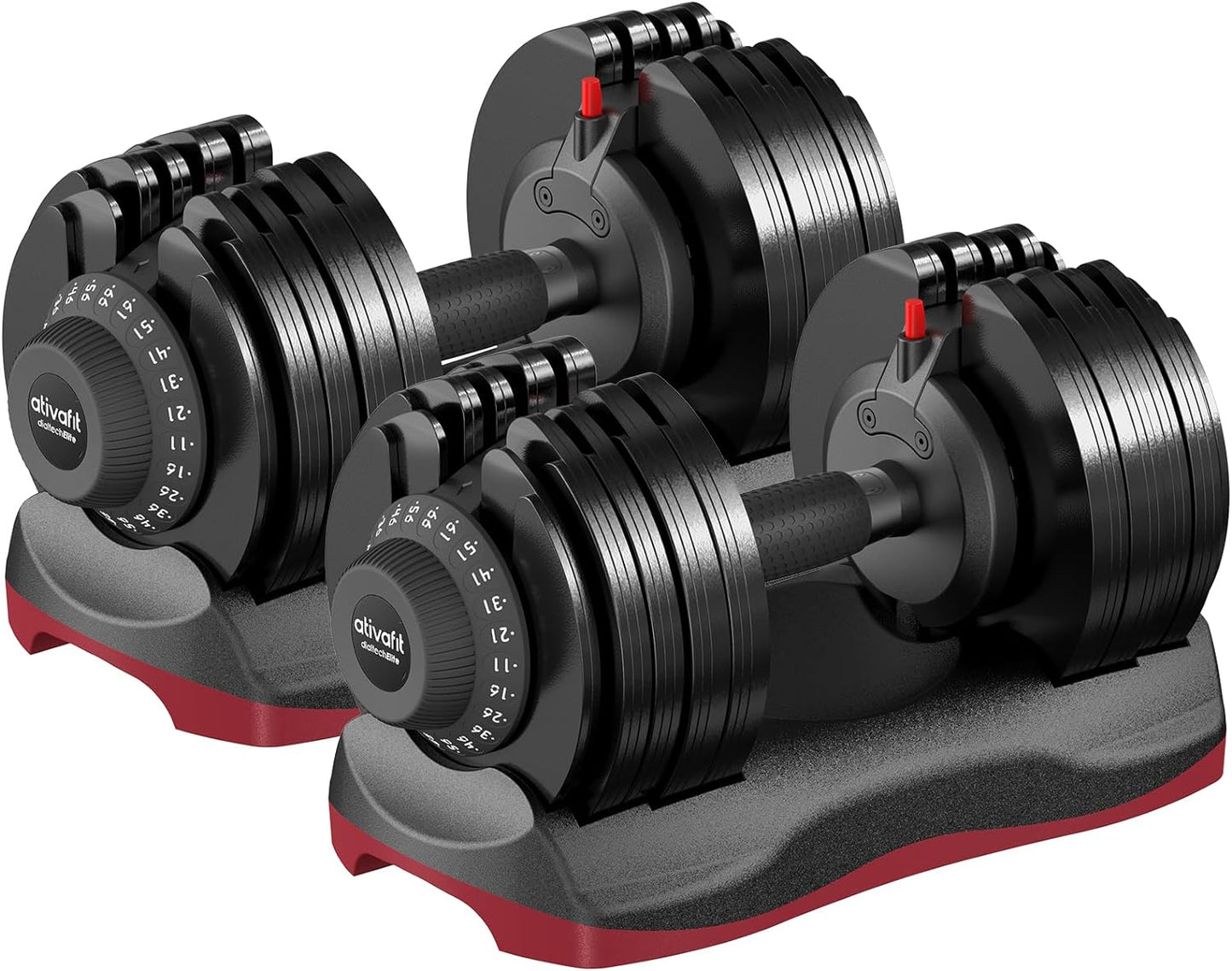 27.5 LBS/66LBS/88LBS Adjustable Dumbbell Set with Anti-Slip Handle 12 in 1 Quick Dial Adjustment Weights with Safety Locking Button Space Saving Strength Training for Full Body Home Gym Workout