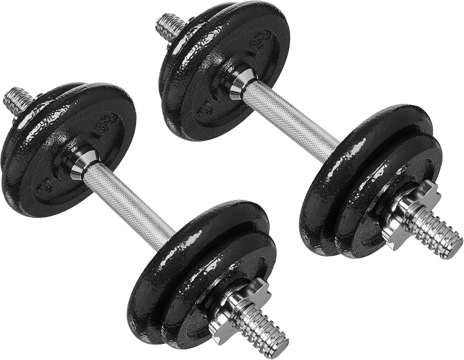 Adjustable Dumbbell Hand Weight Set, 38 Pounds, Black