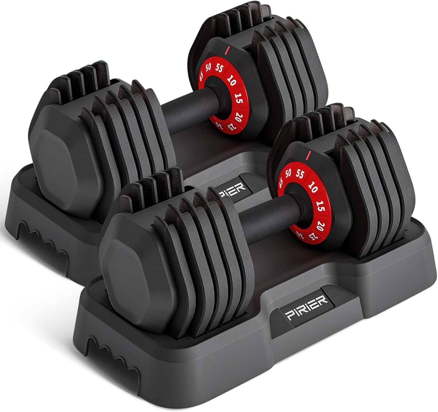 Adjustable Dumbbell 55LB Single Dumbbell 10 Weight Options, Anti-Slip Metal Handle, Ideal for Home Workout Equipment